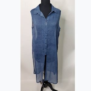 Avette Denim Blue Collar Button-Down Dress (Med.)